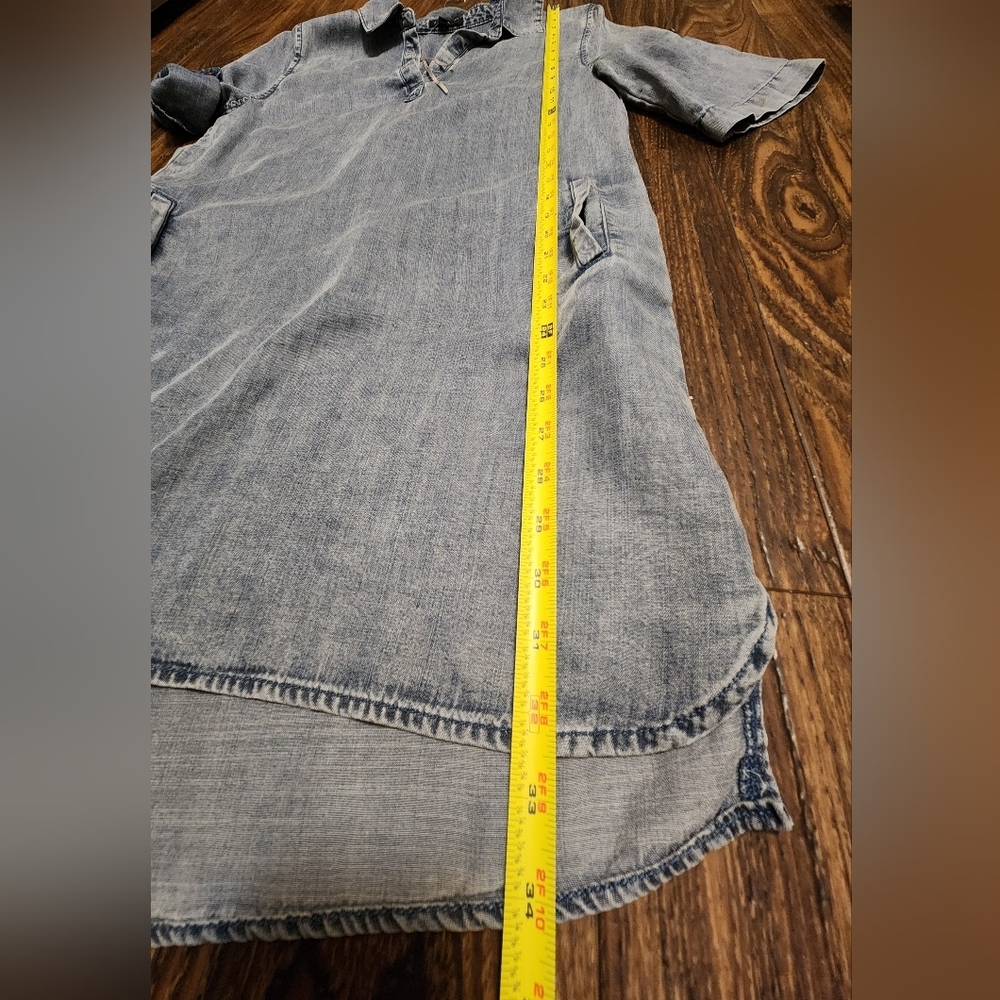 Velvet Heart Denim Shirt Dress 3/4 Sleeves With Pockets Size XS - Picture 4 of 8